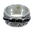 Southwest Genuine Sterling Silver And Jet Water Waves Jewelry Ring Size 8-1/4 VX59915
